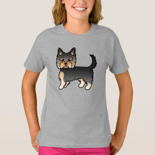 Camiseta Negro Y Tan Yorkshire Terrier Yorkie Cartoon Dog