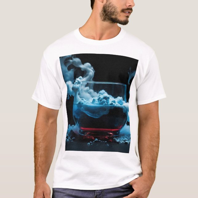Camiseta Negro y vidrio que humo Resumen moderno (Anverso)