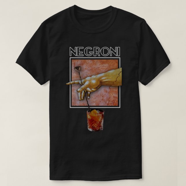 Camiseta NEGRONI al barman de arte fino (Diseño del anverso)