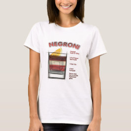Camiseta NEGRONI Cocktail Receta Art T-Shirt