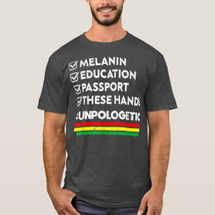Camiseta Negros no pológicos Melanin King Queen Educat