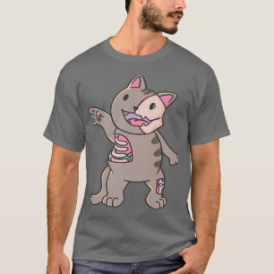 Camiseta Neko Aesthetic Cute Skeleton Funny Cat