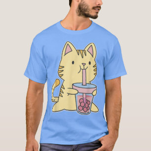 Camiseta Neko Anime Manga Kitten Japonés Cubo Bubble Tea K