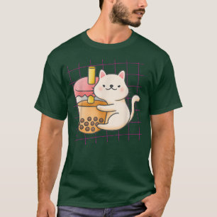 Camiseta Neko Cat Boba Tea - Bubble Tea Anime Kawaii - Neko