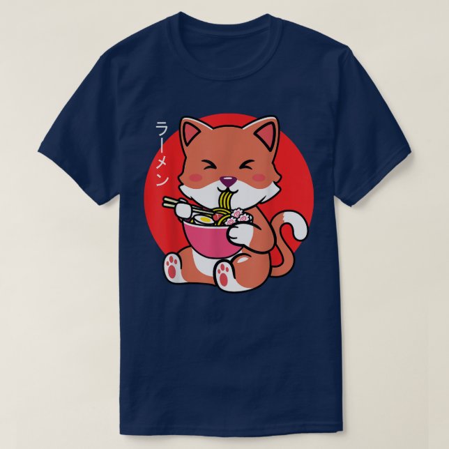 Camiseta Neko Cat Ramen Anime Kawaii Regalo para niños Chic (Diseño del anverso)