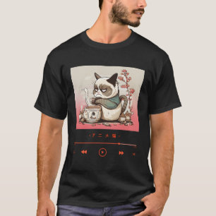 Camiseta Neko elegante en japonés Kimono