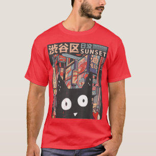 Camiseta Neko Japan Manga Harajuku Otaku Material gráfico U