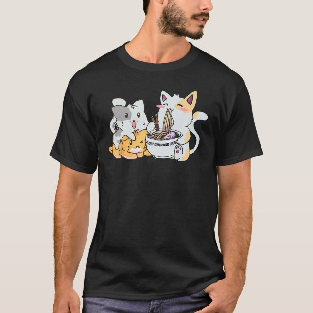 Camiseta Neko Ramen  Fideos de Gato (Anverso)