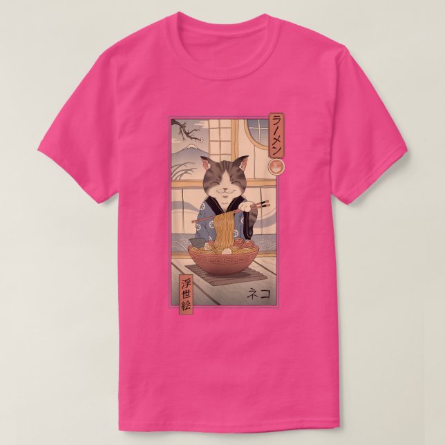 Camiseta Neko Ramen Ukiyo-e (Diseño del anverso)