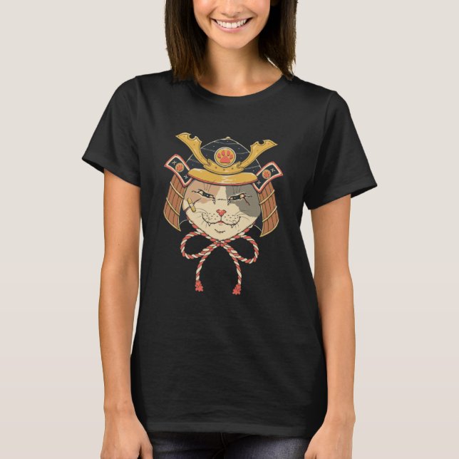 Camiseta Neko Samurai Head (Anverso)