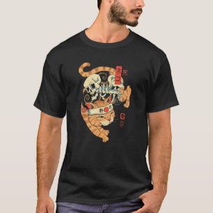 Camiseta Neko Shi Sushi Gato Lindo Atardecer Japonés
