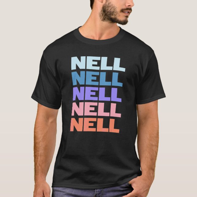 Camiseta Nell de Texto Repetido Moderno (Anverso)