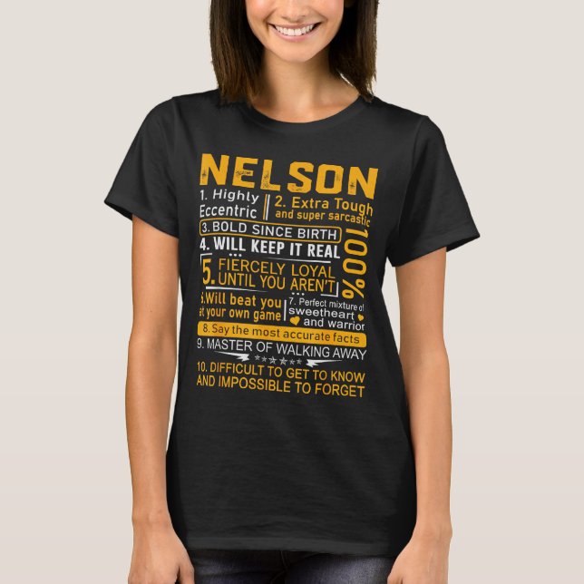 Camiseta Nelson Name Shirt D Nelson Last Name  (Anverso)