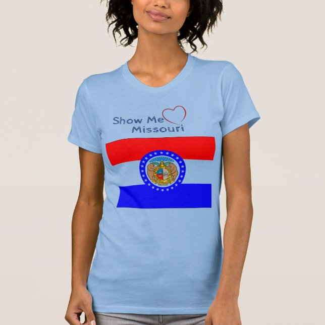 Camiseta Nena azul "Muéstrame" Amor Patriótico de Misuri (Anverso)