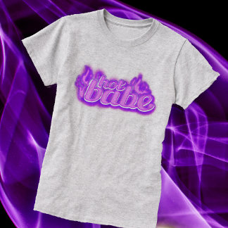 Camiseta nena caliente lindo gas de llama púrpura slogan te