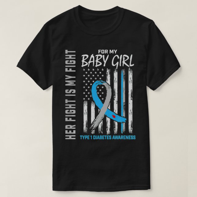 Camiseta Nena Hija Tipo 1 Bandera de Sensibilización sobre  (Diseño del anverso)