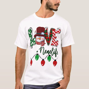 Camiseta Nene Snowman ama a Nene Life Navidades Red Plaid