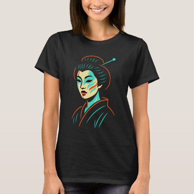 Camiseta Neo Geisha Glow: Tradition Reimagined (Anverso)