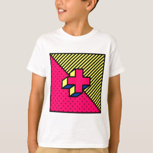 Camiseta Neo Memphis Cross /Plus Motif Rótulo