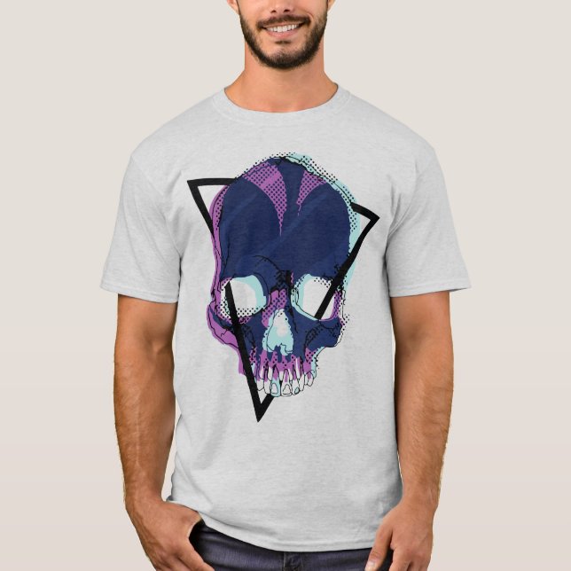 Camiseta Neo Skull - Calavera del Cyberpunk de la onda de V (Anverso)