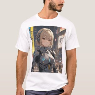 Camiseta Neo-Tokyo AI: Viaje de interacción humana de Aiko