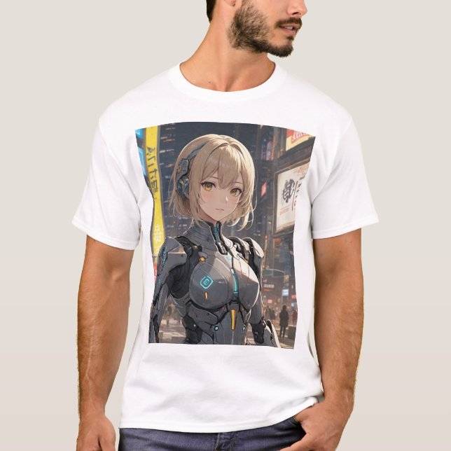 Camiseta Neo-Tokyo AI: Viaje de interacción humana de Aiko (Anverso)