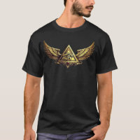 NeoAnkh Ojo Egipcio de Horus Pirámide Alada Dorada