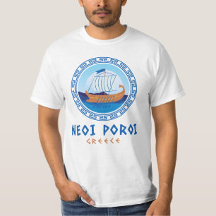 Camiseta Neoi Poroi, Grecia Greek Ship Design Hombres