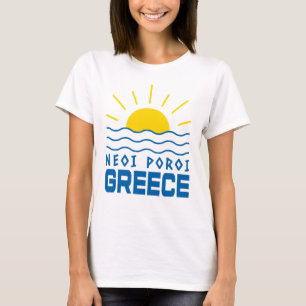 Camiseta Neoi Poroi Grecia Olas Del Mar Y Sol Mujeres