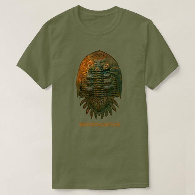 Camiseta Neometacanthus Fósil Trilobite (Diseño del anverso)