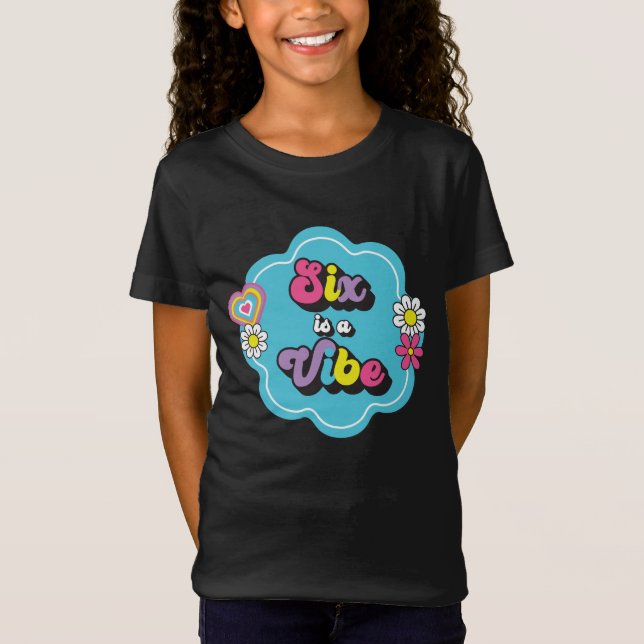 Camiseta Neon 90 Retro Six es un Vibe 6º cumpleaños (Anverso)