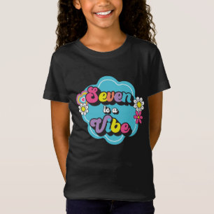 Camiseta Neon 90s Retro Seven es una Vibra Cumpleaños 7