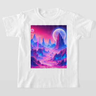Camiseta Neon Alien Planet Landscape   Arte de fantasía de 