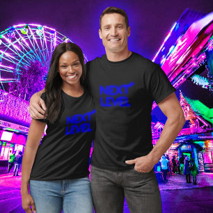 Camiseta Neón azul de nivel siguiente negro