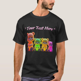 Camiseta Neon Bear Family Digital Art
