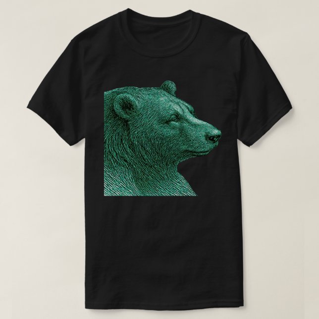 Camiseta Neon Bear Line Art | Modern Wildlife Illustration (Diseño del anverso)