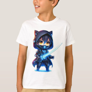 Camiseta Neon Blade - Chibi Cyber Ninja