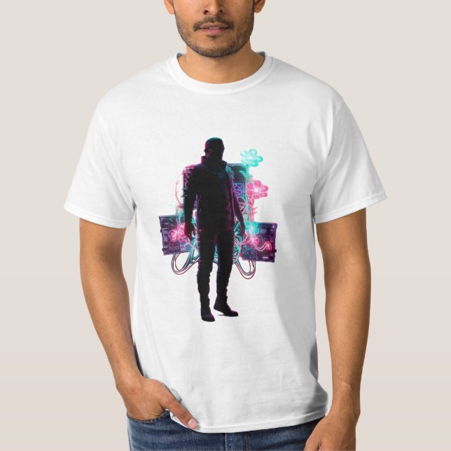 Camiseta Neon Bloom: Crecimiento Tecnológico (Anverso)