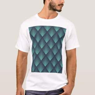 Camiseta Neon Blue Op-Art Chevron.