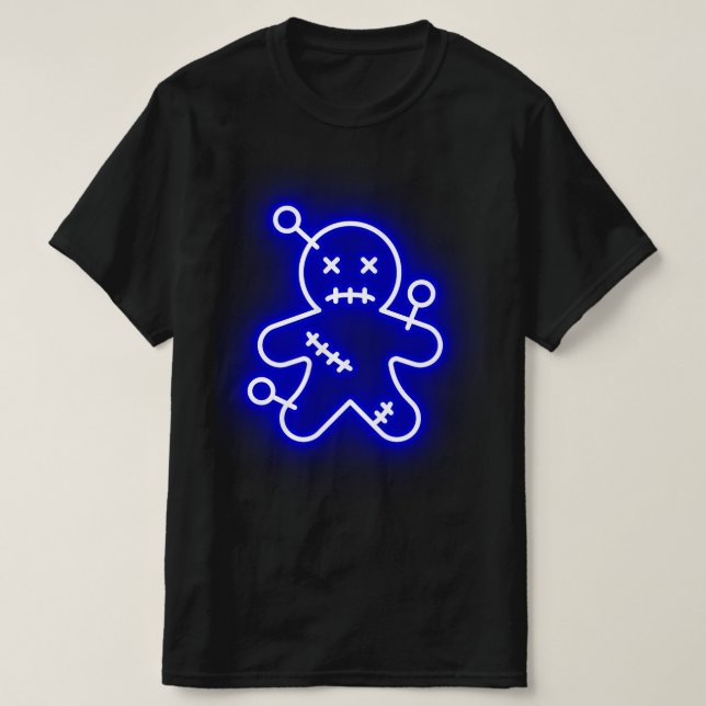 Camiseta Neon Blue Voo Doo Mens T-Shirt (Diseño del anverso)