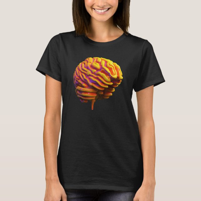 Camiseta Neon Brain Realist 80s Hombres Retro Mujeres Niños (Anverso)