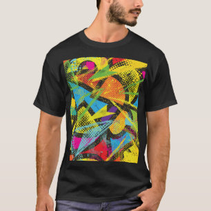 Camiseta Neón caótico: Patrón de graffiti abstracto.