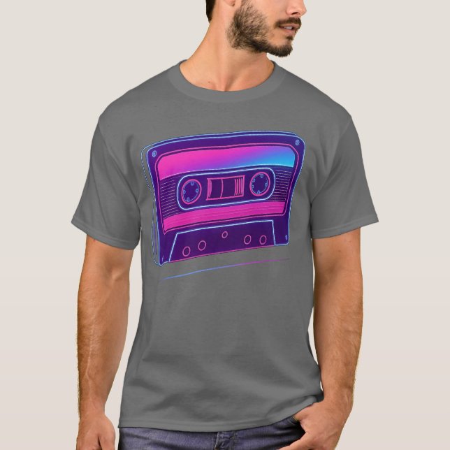 Camiseta Neon Cassetteape Retro Design retro (Anverso)