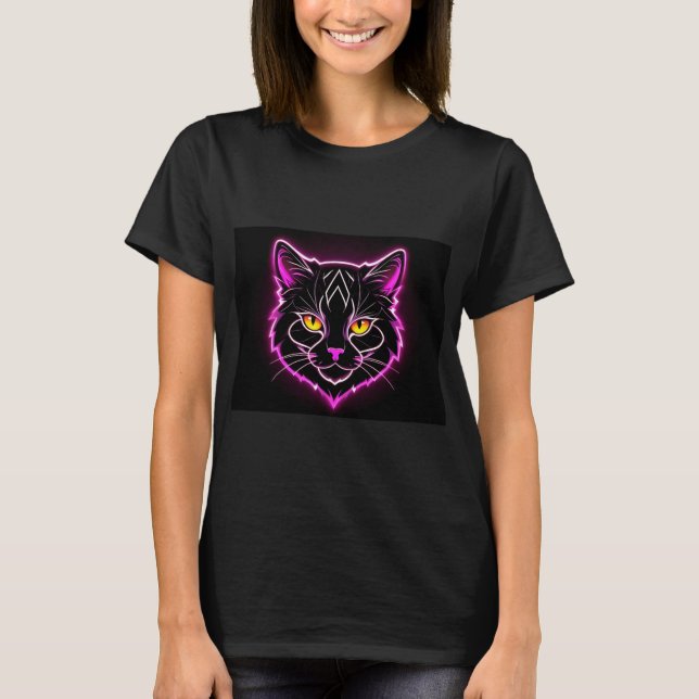 Camiseta Neon cat (Anverso)