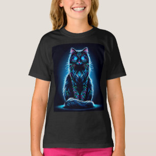 Camiseta Neon Cat Vivid Background-97948
