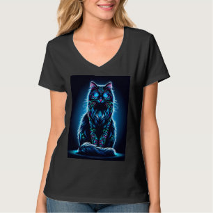 Camiseta Neon Cat Vivid Background-97948