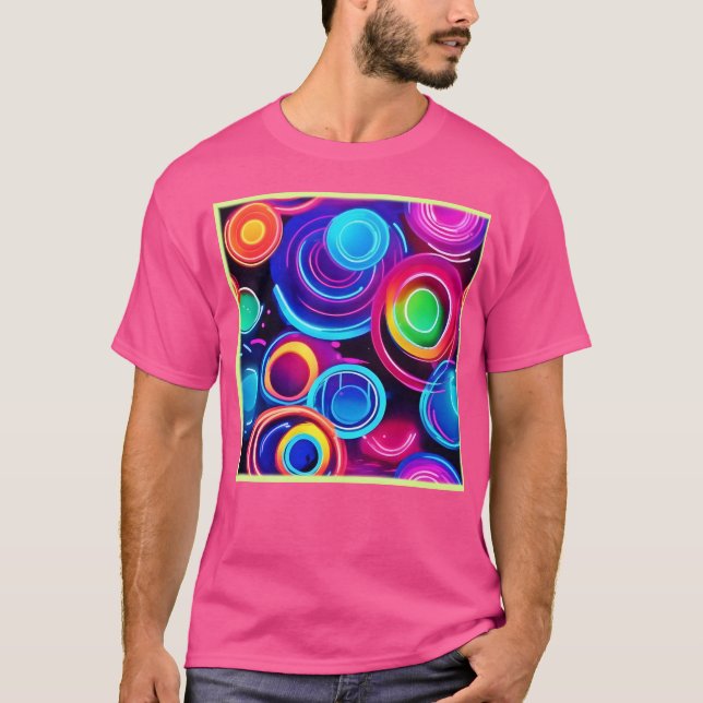 Camiseta Neon Circles Resumen Arte (Anverso)