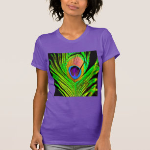 Camiseta Neon Colors Peacock Feather
