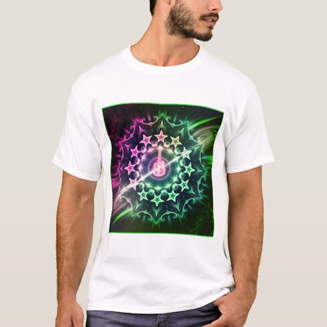 Camiseta Neon Cosmic Rock Mandala (Anverso)