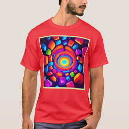 Camiseta Neon Cube Vortex Art